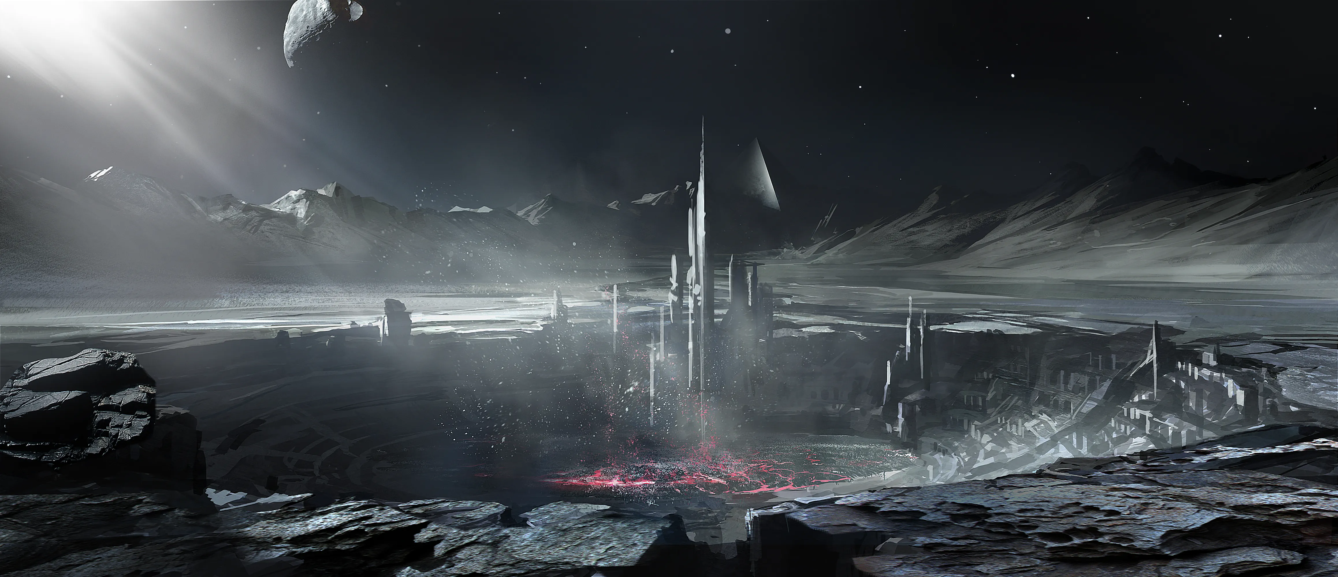 Une fusée dans l'espace