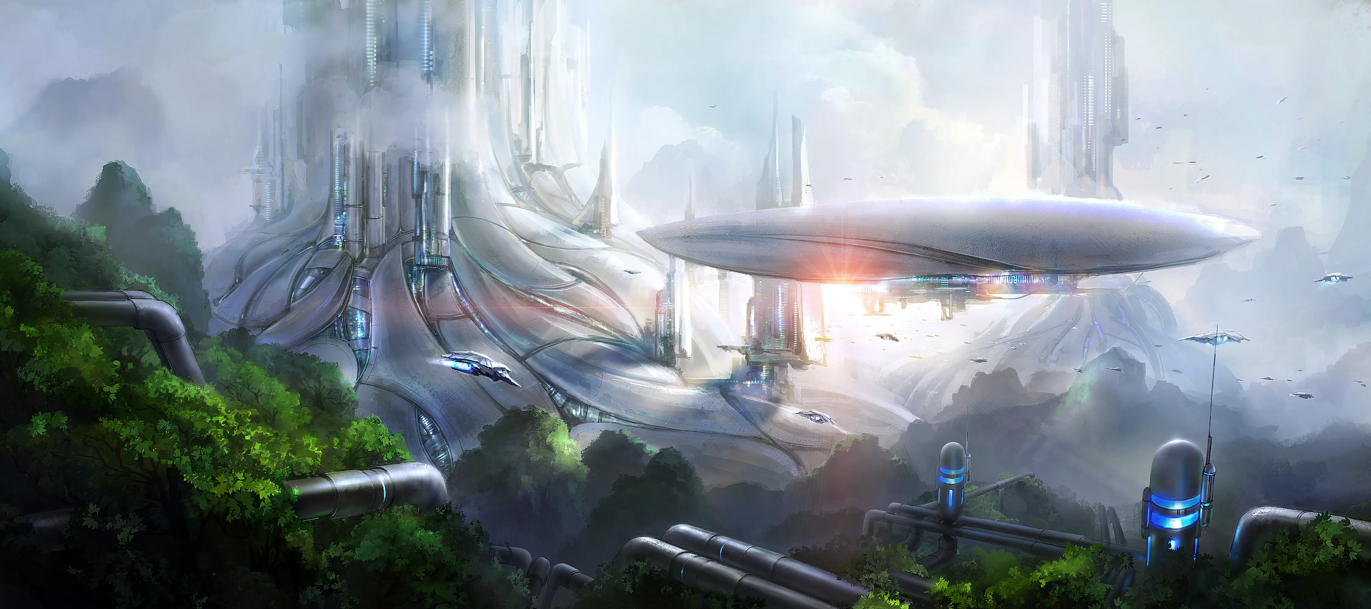 Une fusée dans l'espace