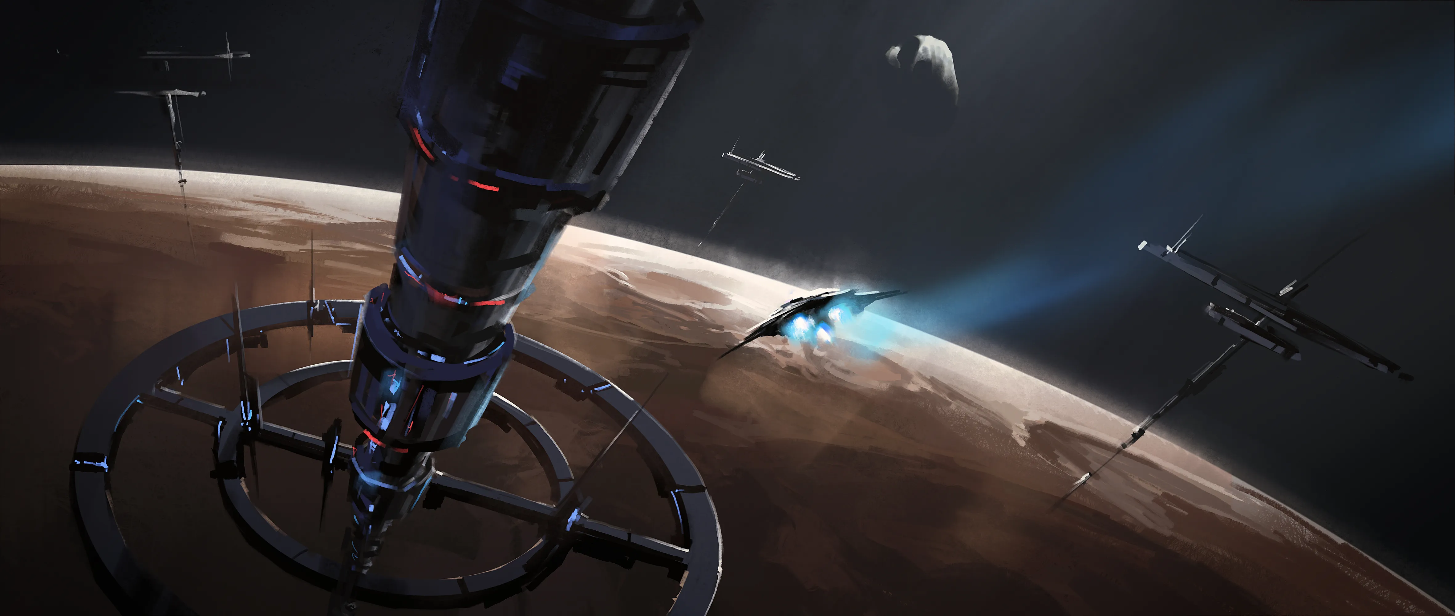 Une fusée dans l'espace